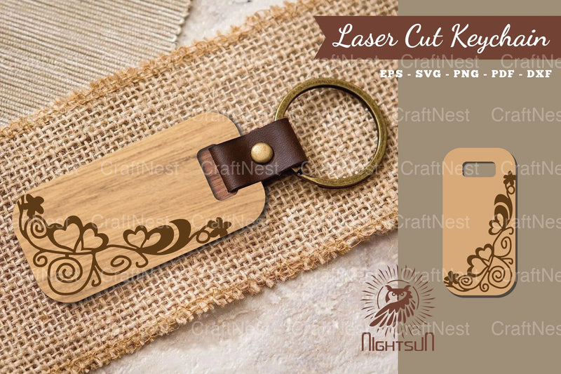 Decorative Heart Laser Cut Keychain Design Bundle - CraftNest - Digital Crafting and Art