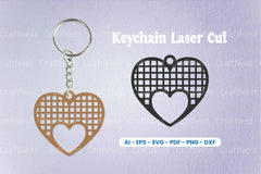 Decorative Heart Laser Cut Keychain SVG Bundle - CraftNest - Digital Crafting and Art
