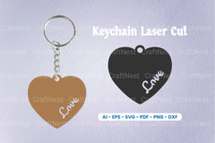 Decorative Heart Laser Cut Keychain SVG Bundle - CraftNest - Digital Crafting and Art