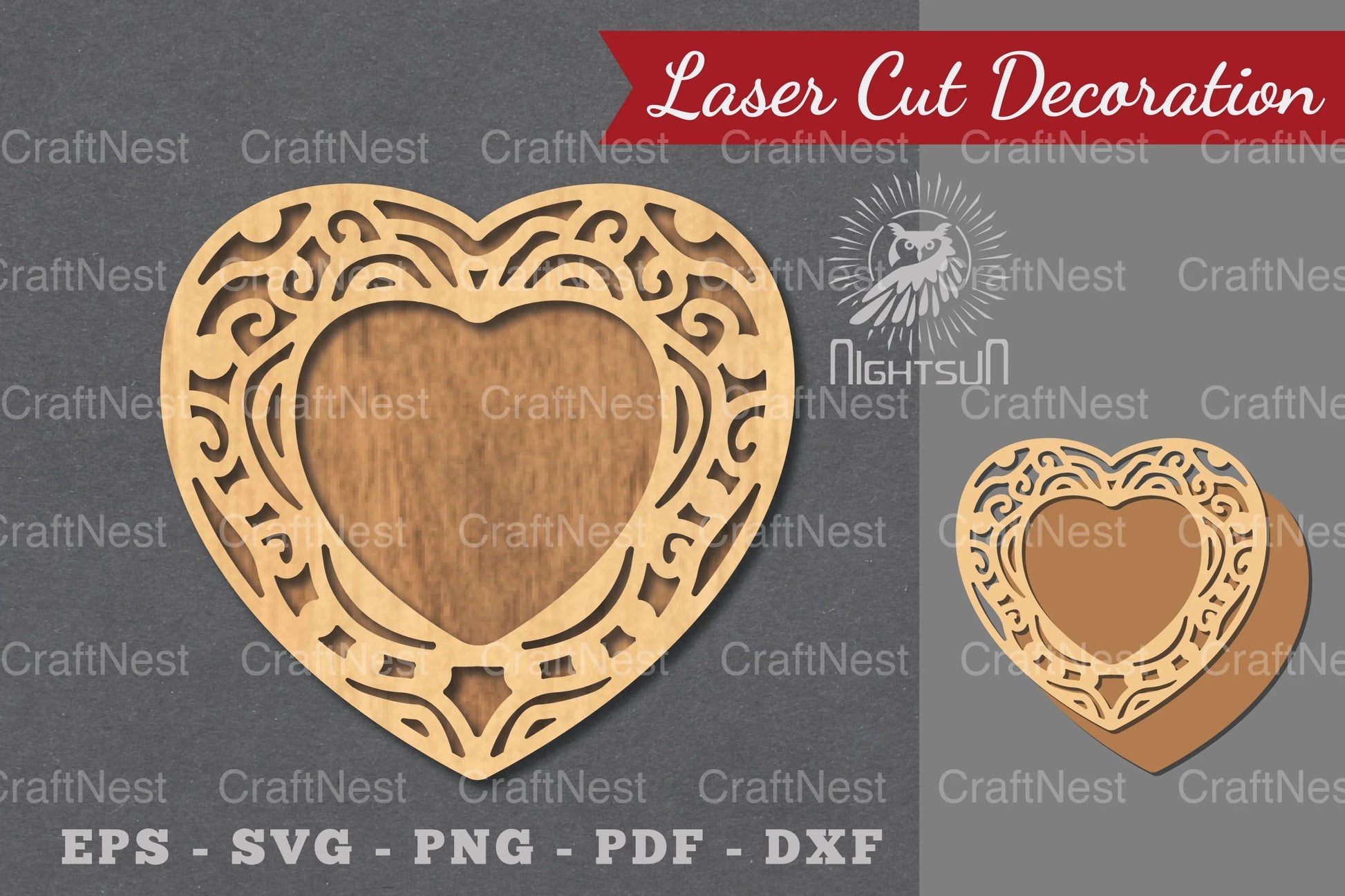 Decorative Heart Laser Cut Sign Clipart Bundle - CraftNest - Digital Crafting and Art