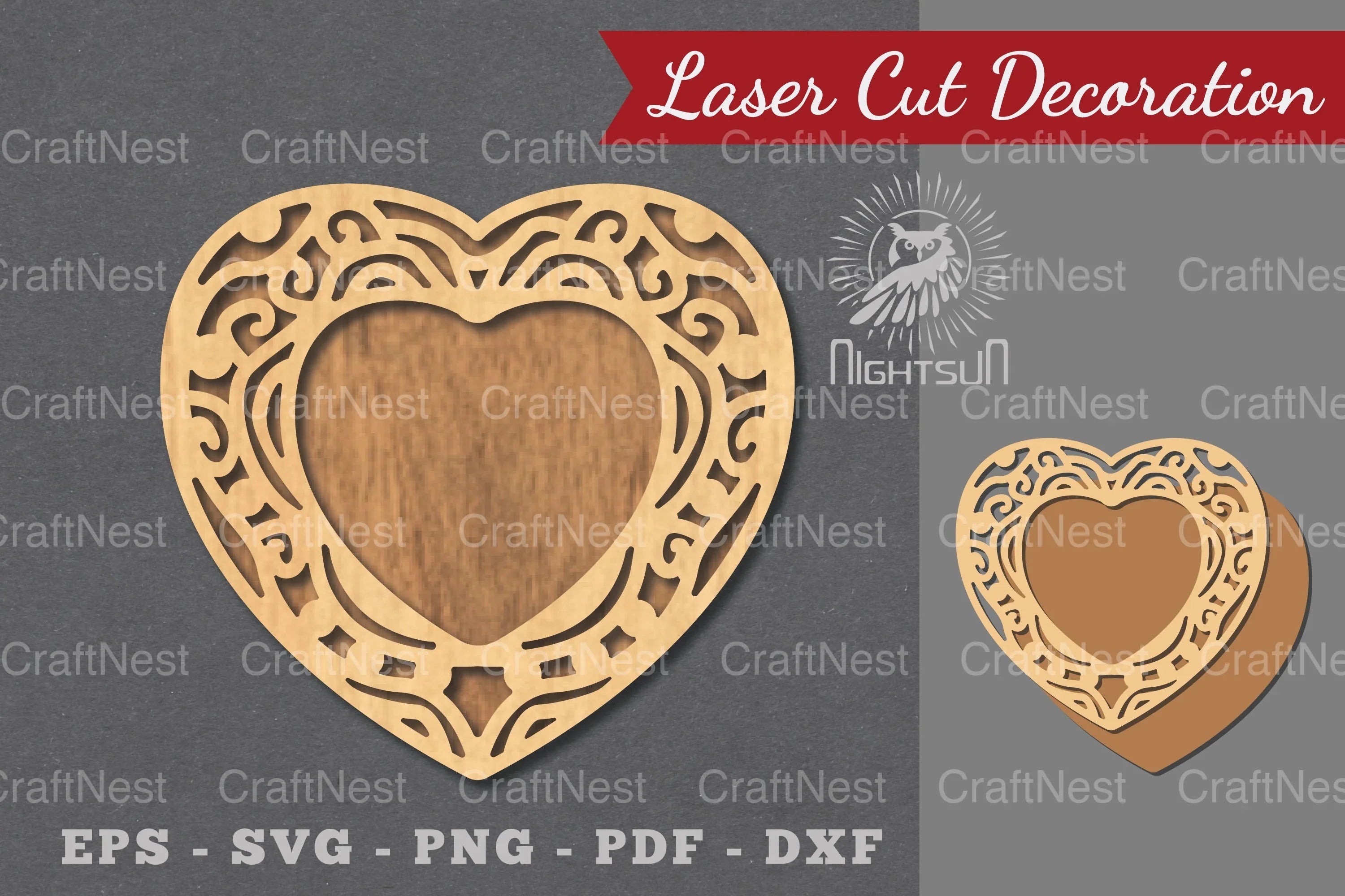 Decorative Heart Laser Cut Sign Clipart Bundle - CraftNest - Digital Crafting and Art