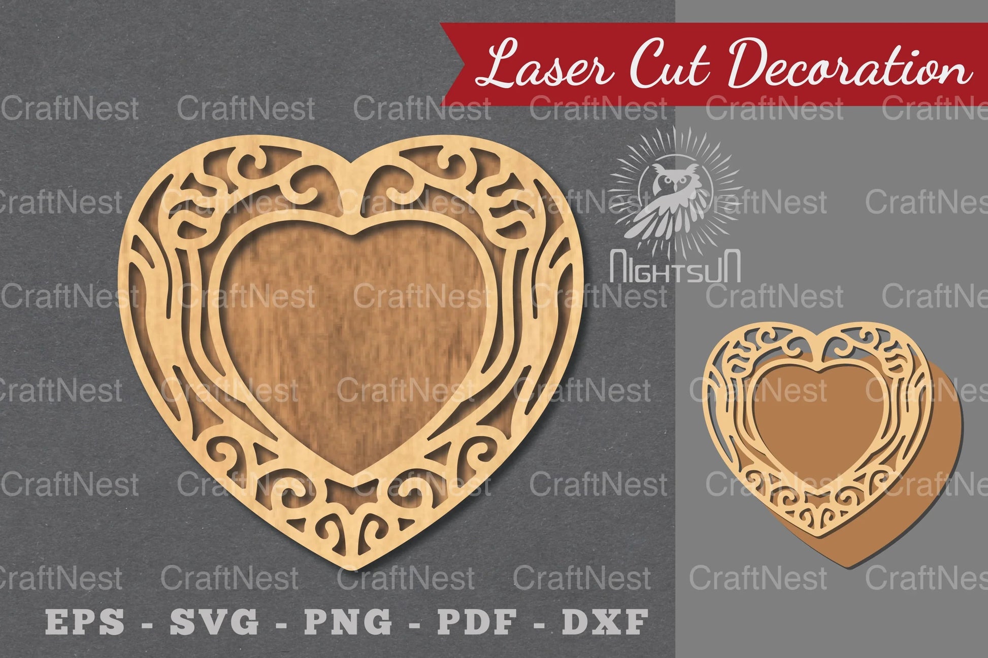 Decorative Heart Laser Cut Sign Clipart Bundle - CraftNest - Digital Crafting and Art