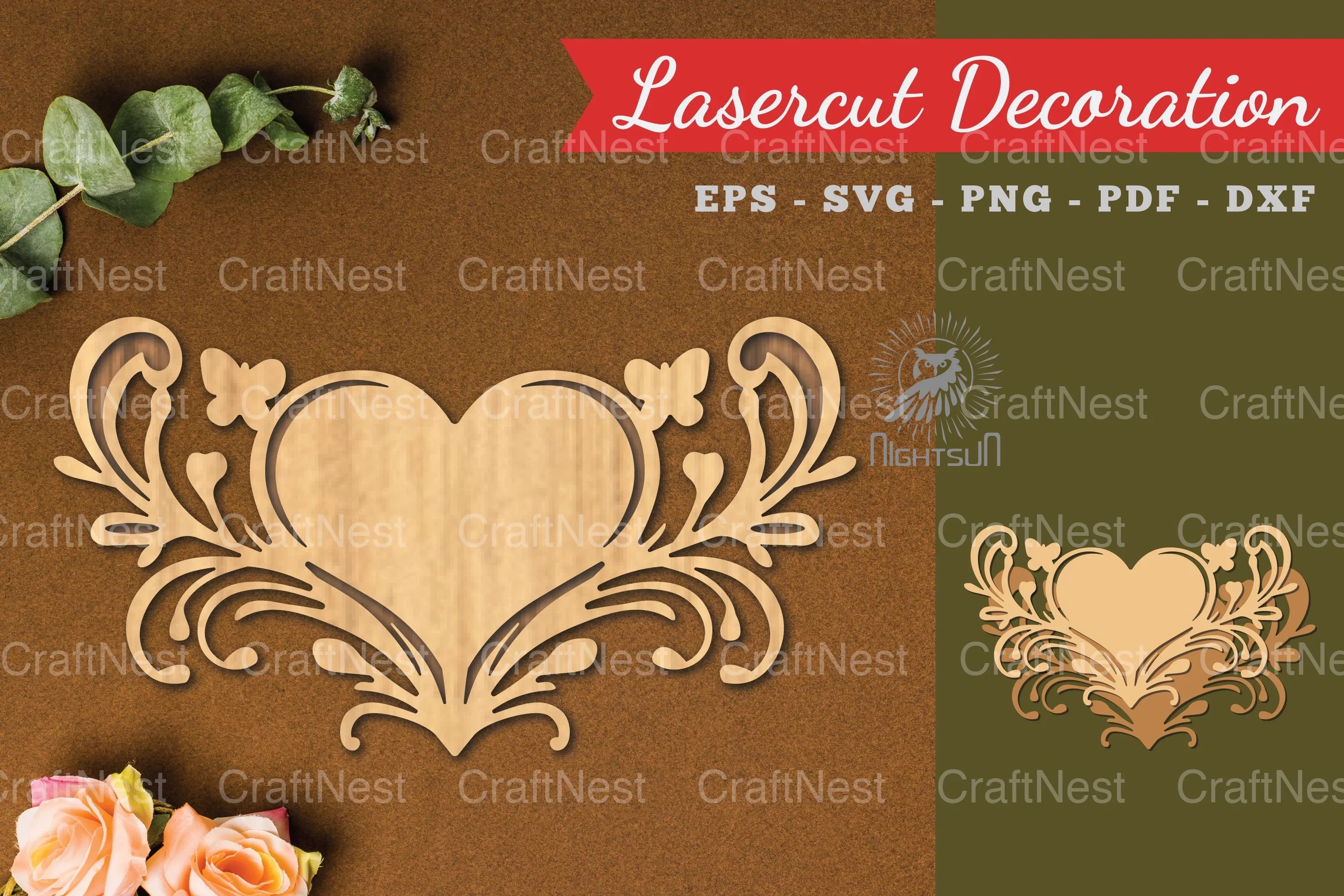 Decorative Heart Lasercut Decoration Clipart Bundle - CraftNest - Digital Crafting and Art