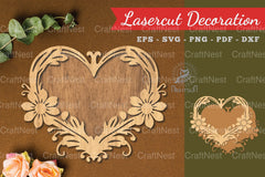 Decorative Heart Lasercut Decoration Clipart Bundle - CraftNest - Digital Crafting and Art