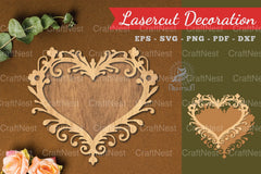 Decorative Heart Lasercut Decoration Clipart Bundle - CraftNest - Digital Crafting and Art