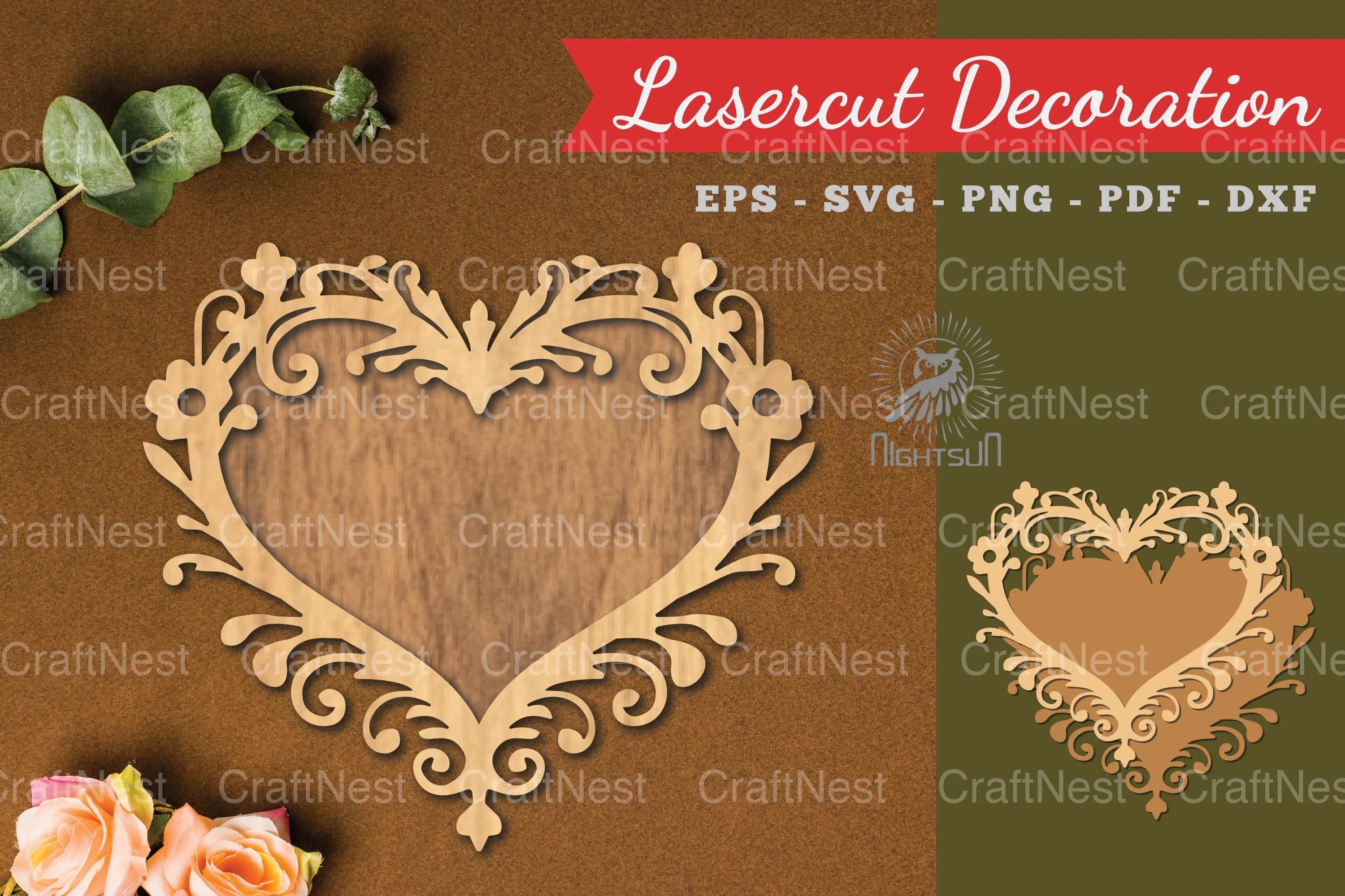 Decorative Heart Lasercut Decoration Clipart Bundle - CraftNest - Digital Crafting and Art
