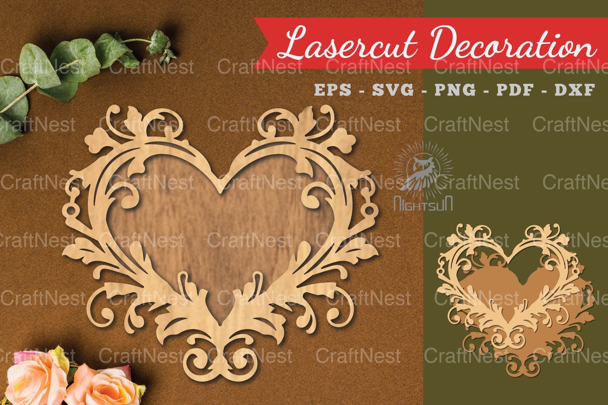 Decorative Heart Lasercut Decoration Clipart Bundle - CraftNest - Digital Crafting and Art