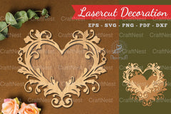 Decorative Heart Lasercut Decoration Clipart Bundle - CraftNest - Digital Crafting and Art