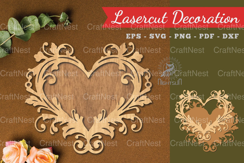 Decorative Heart Lasercut Decoration Clipart Bundle - CraftNest - Digital Crafting and Art