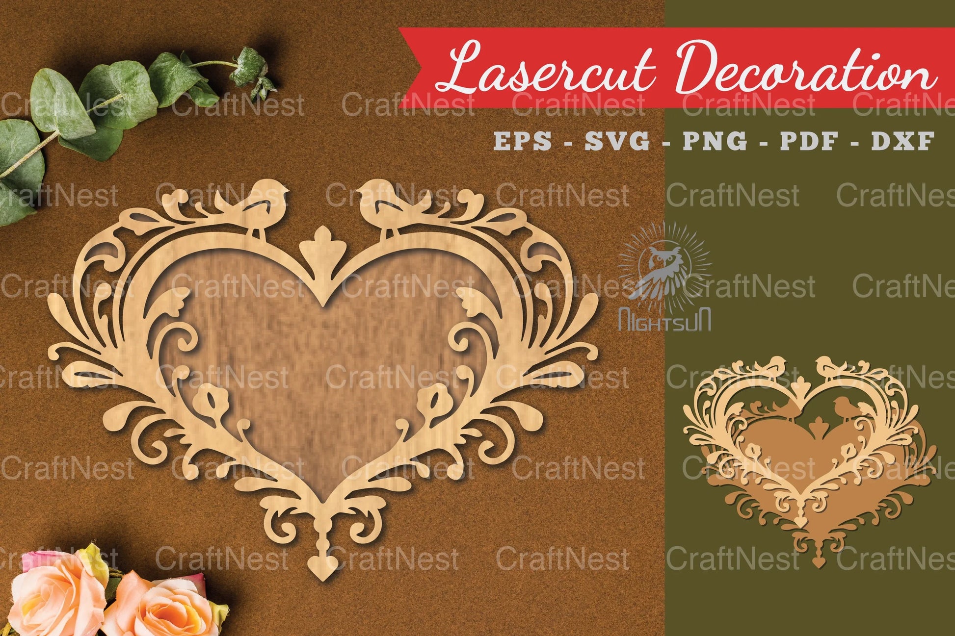 Decorative Heart Lasercut Decoration Clipart Bundle - CraftNest - Digital Crafting and Art