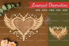 Decorative Heart Lasercut Decoration Clipart Bundle - CraftNest - Digital Crafting and Art