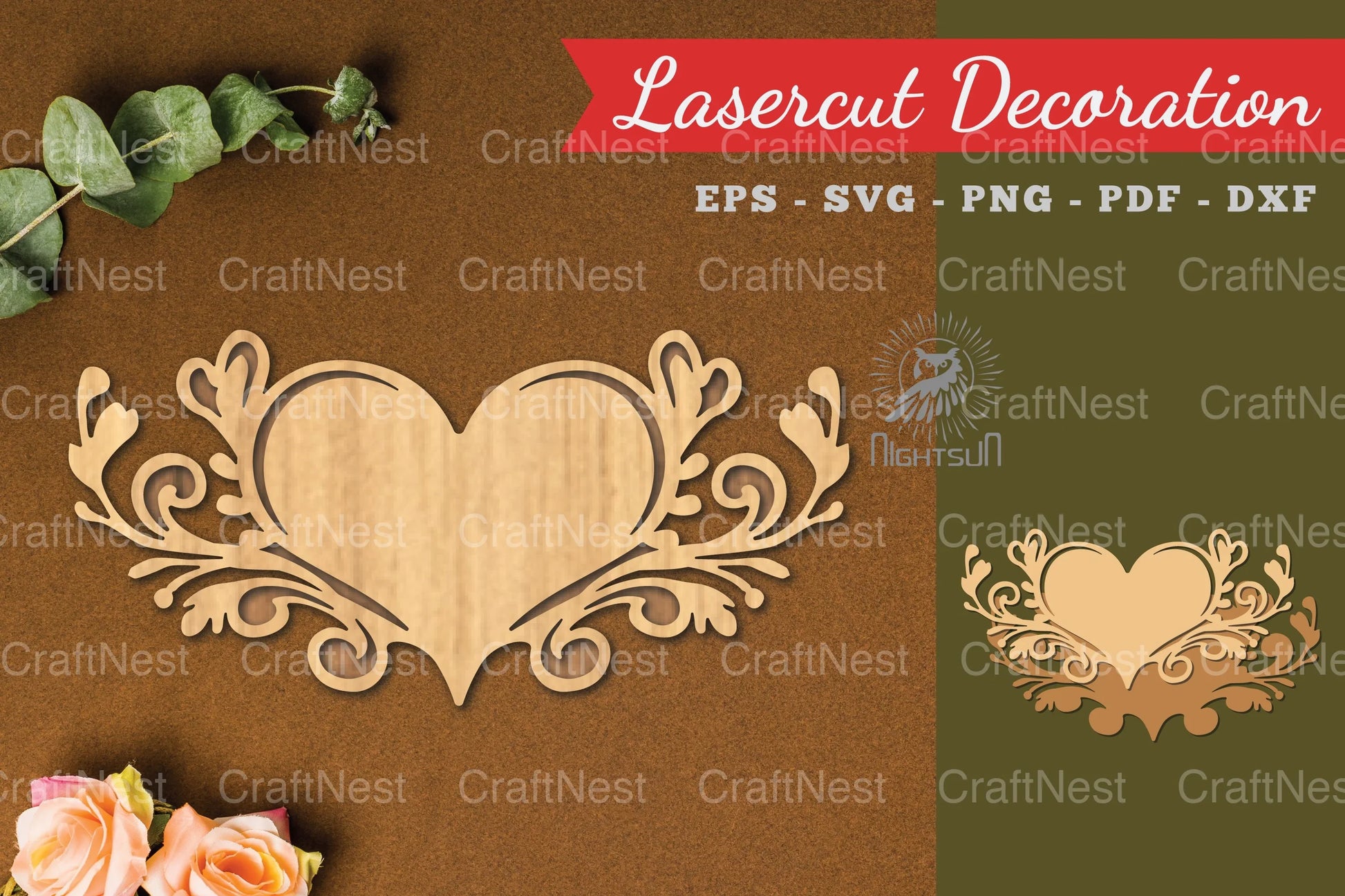 Decorative Heart Lasercut Decoration Clipart Bundle - CraftNest - Digital Crafting and Art