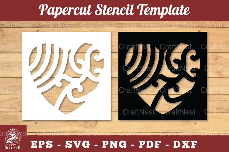 Decorative Heart Papercut Stencil Clipart Bundle - CraftNest - Digital Crafting and Art