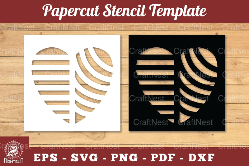Decorative Heart Papercut Stencil Clipart Bundle - CraftNest - Digital Crafting and Art