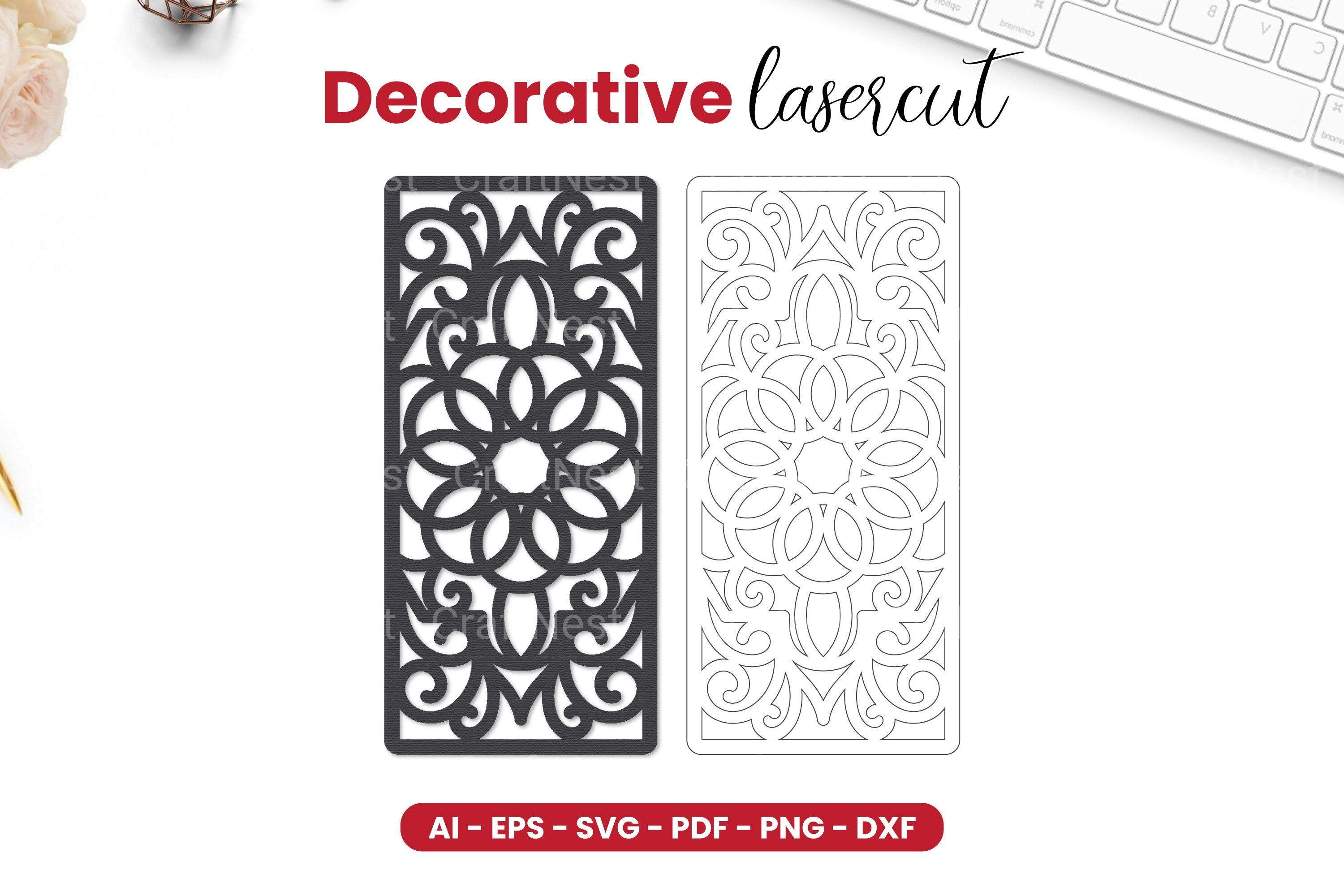Decorative Laser Cut SVG Clipart Bundle