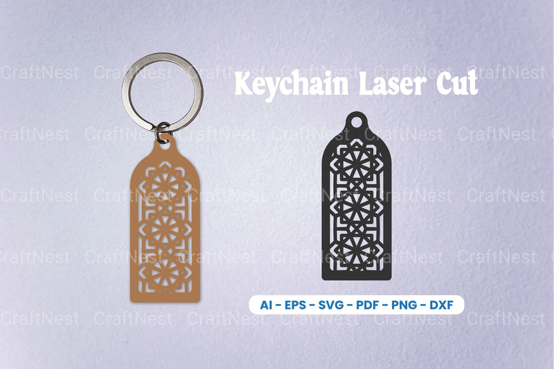 Decorative Laser Cut Keychain SVG Bundle Clipart - CraftNest - Digital Crafting and Art
