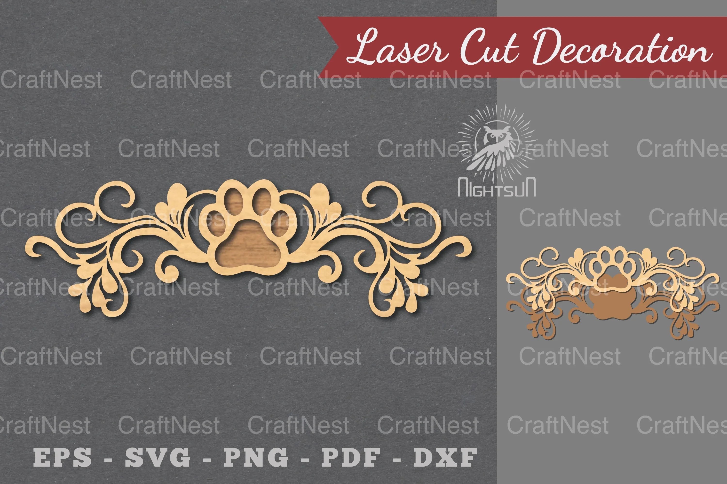 Decorative Paw Laser Cut Decoration Clipart Bundle - CraftNest - Digital Crafting and Art
