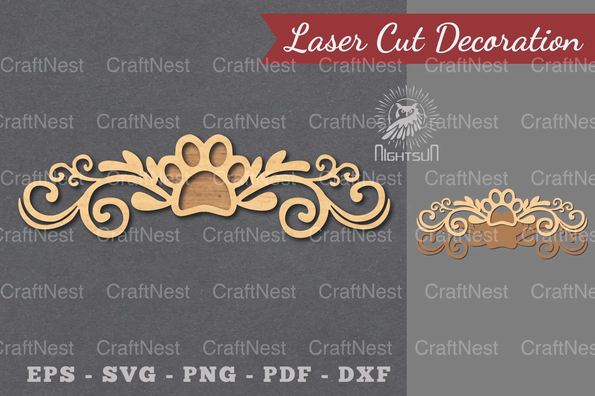 Decorative Paw Laser Cut Decoration Bundle - CraftNest - Digital Crafting and Art