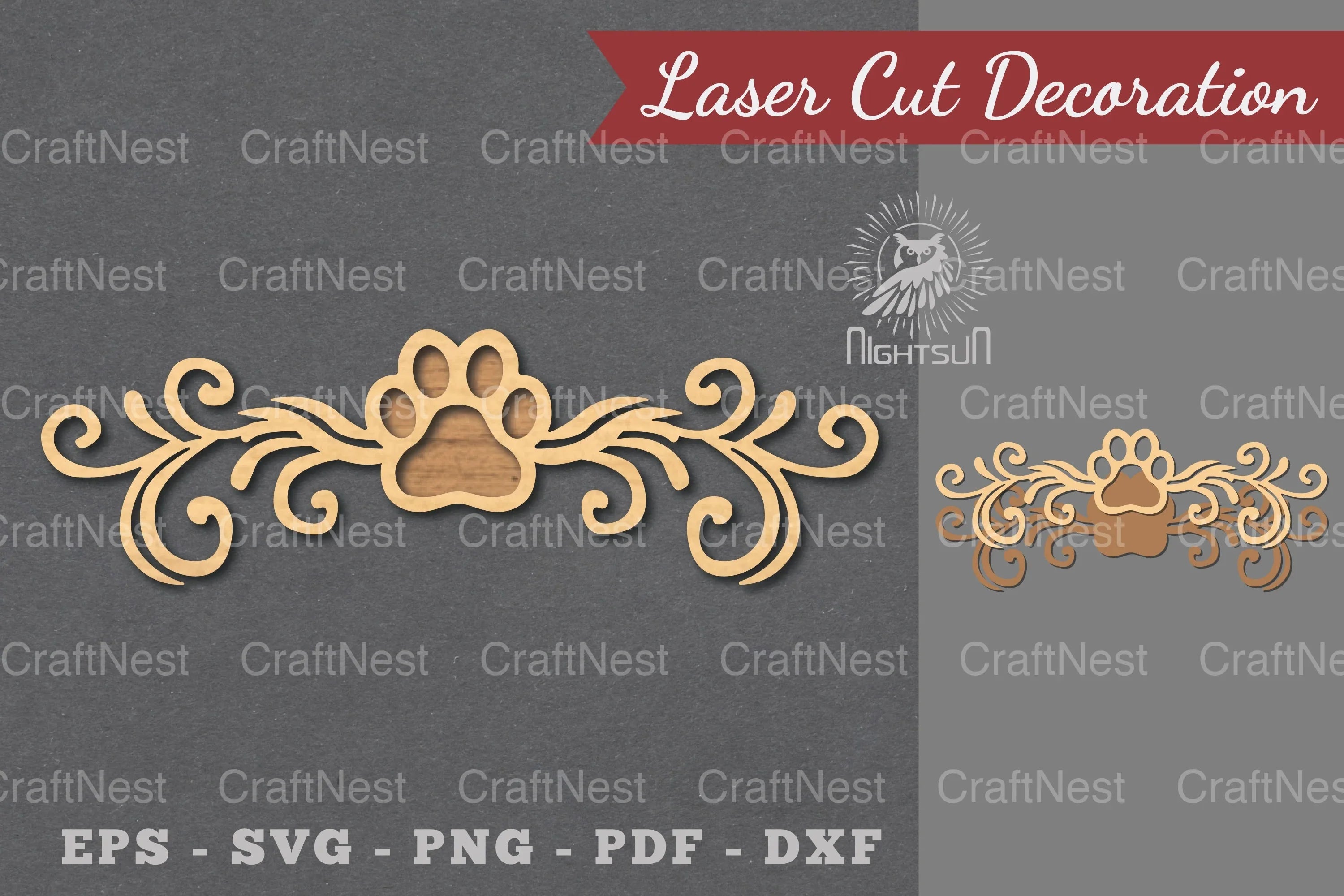 Decorative Paw Laser Cut Decoration Clipart Bundle - CraftNest - Digital Crafting and Art