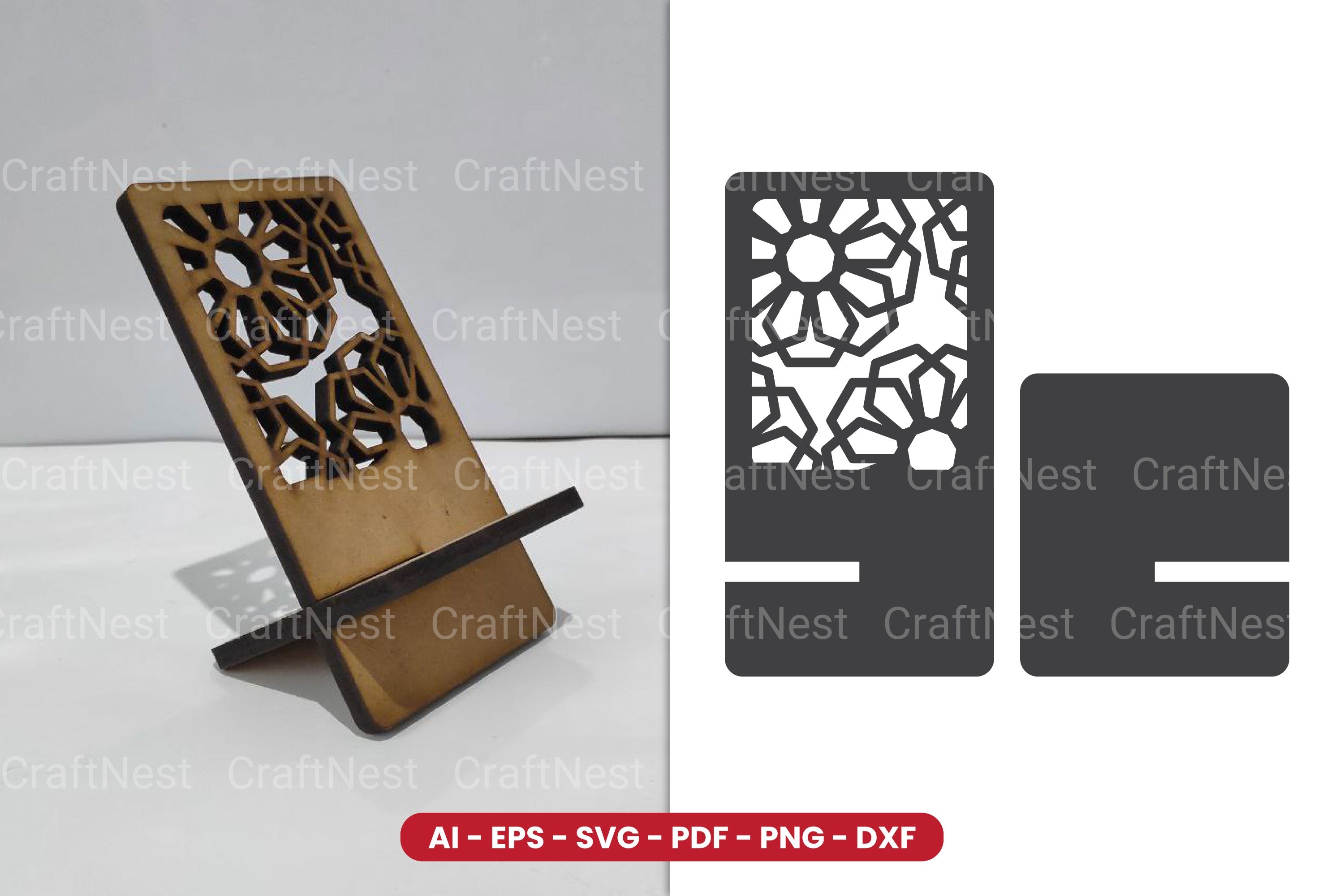 Decorative Phone Holder Lasercut SVG Bundle