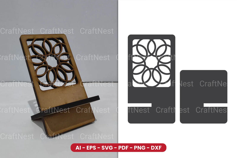 Decorative Phone Holder Lasercut SVG Bundle - CraftNest - Digital Crafting and Art