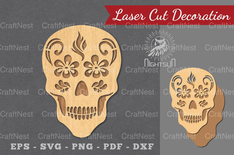 Decorative Skull Laser Cut Decoration Clipart Bundle - CraftNest - Digital Crafting and Art