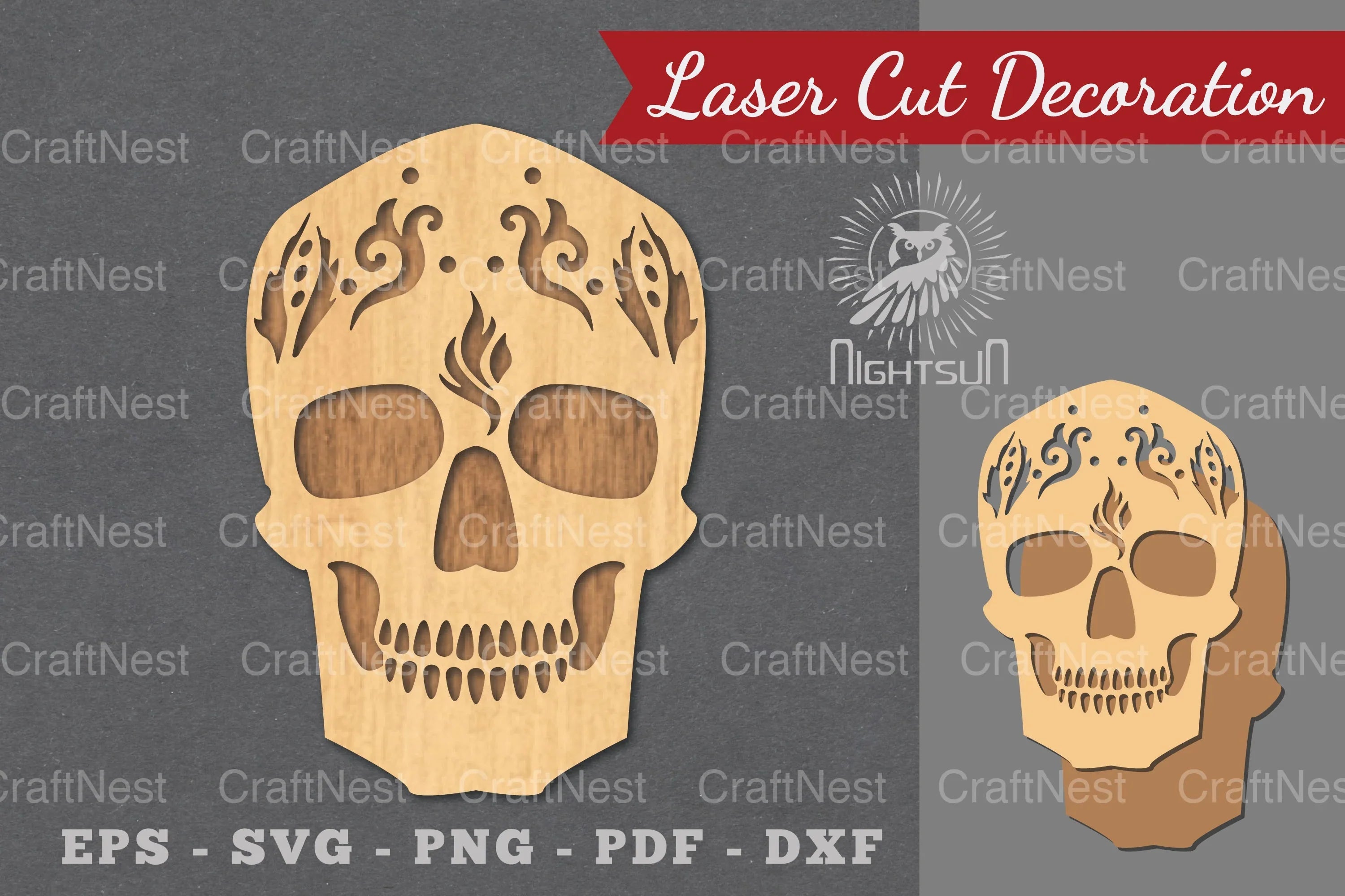 Decorative Skull Laser Cut Decoration Clipart Bundle - CraftNest - Digital Crafting and Art