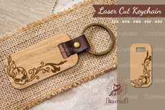 Decorative Skull Laser Cut Keychain Design Bundle - CraftNest - Digital Crafting and Art