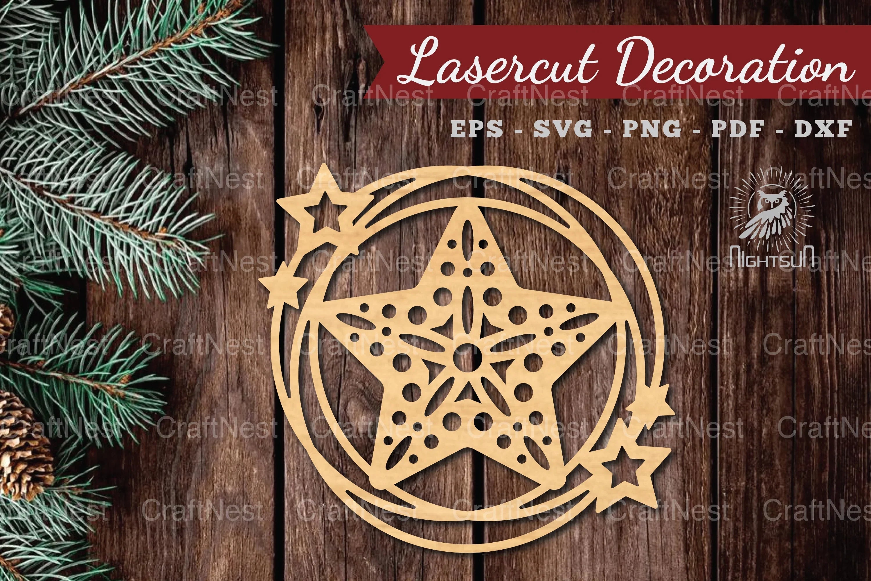 Decorative Stars Lasercut Round SVG Bundle - CraftNest - Digital Crafting and Art