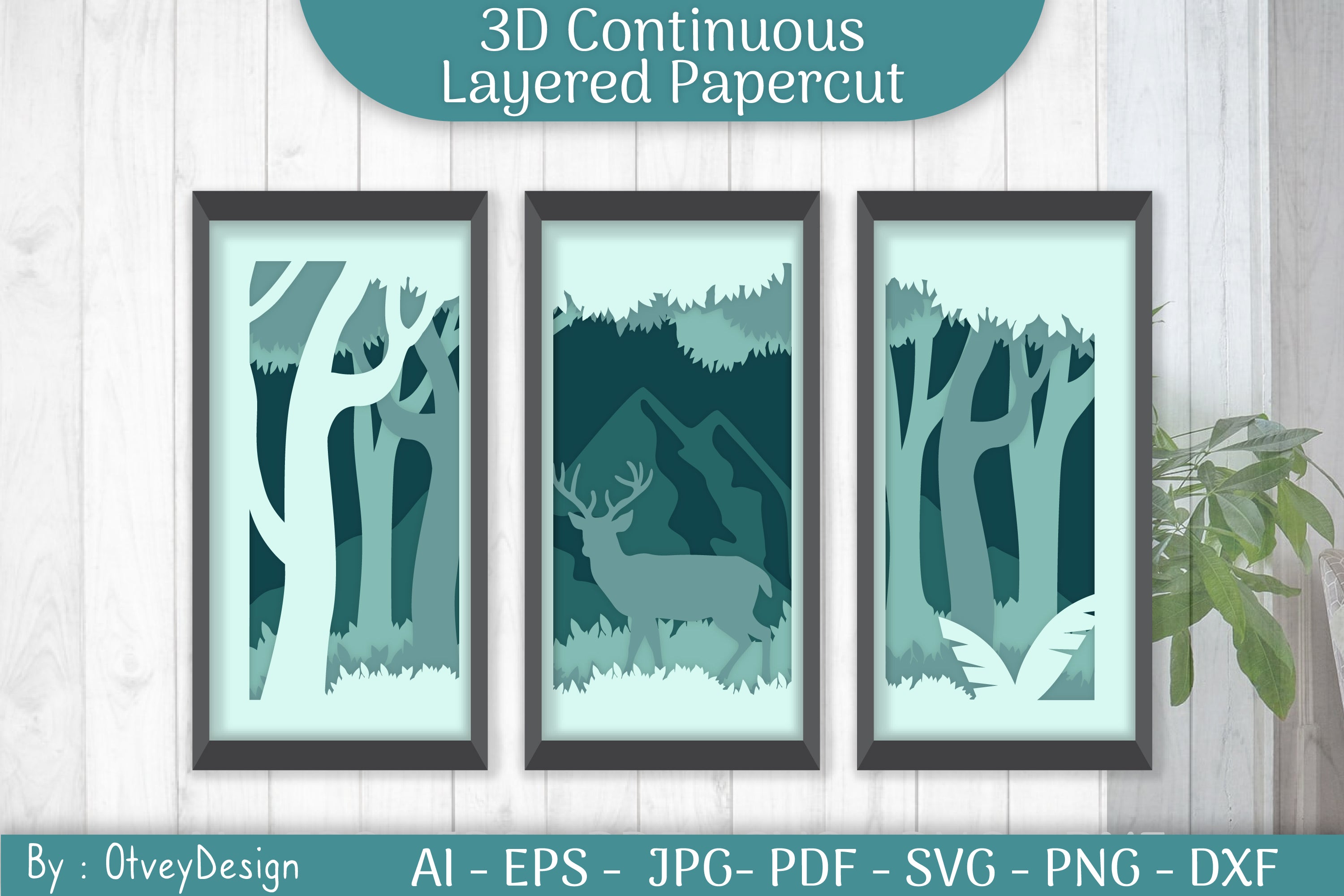 Deer Continuous Layered Papercut SVG Bundle
