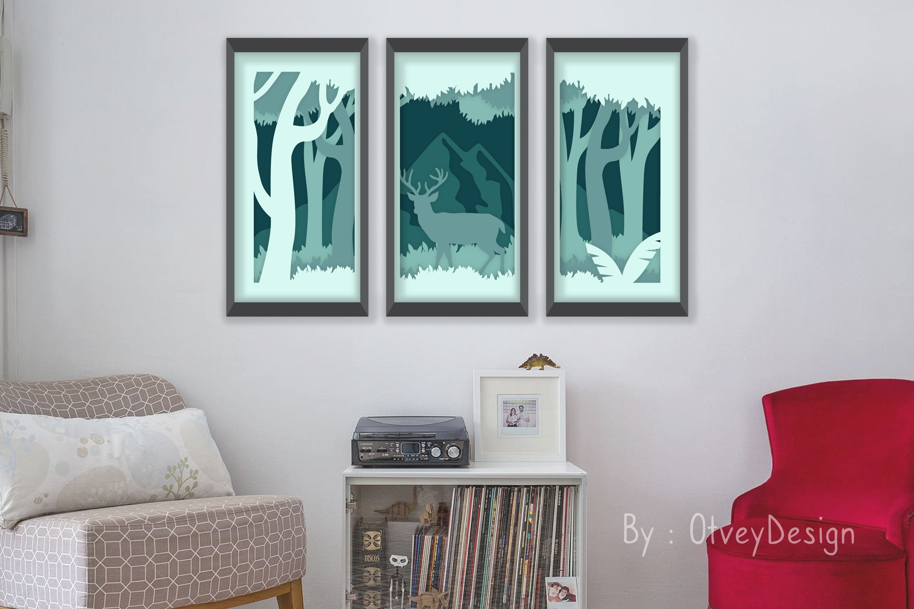 Deer Continuous Layered Papercut SVG Bundle