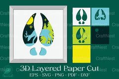 Deer Footprint 3D Layered Papercut Clipart Bundle - CraftNest - Digital Crafting and Art