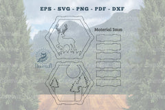 Deer Hexagon Laser Cut Home Decor Clipart Bundle - CraftNest - Digital Crafting and Art