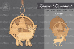 Deer Laser Cut Ornament Clipart Bundle - CraftNest - Digital Crafting and Art