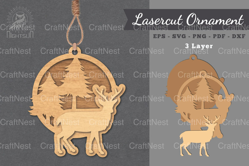 Deer Laser Cut Ornament Clipart Bundle - CraftNest - Digital Crafting and Art