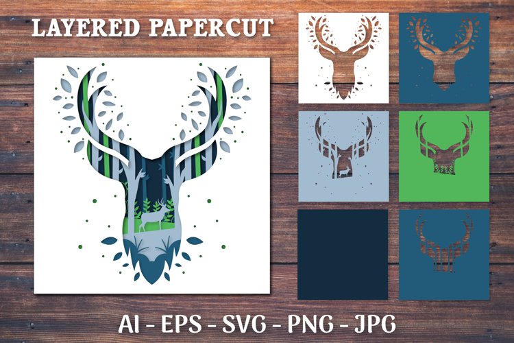 Deer Layered Papercut SVG Bundle - CraftNest - Digital Crafting and Art