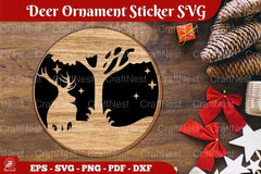 Christmas Deer Ornament Sticker Clipart Bundle - CraftNest - Digital Crafting and Art