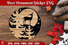 Christmas Deer Ornament Sticker Clipart Bundle - CraftNest - Digital Crafting and Art