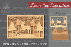 Deer Scene Laser Cut Home Decor Clipart Bundle - CraftNest - Digital Crafting and Art