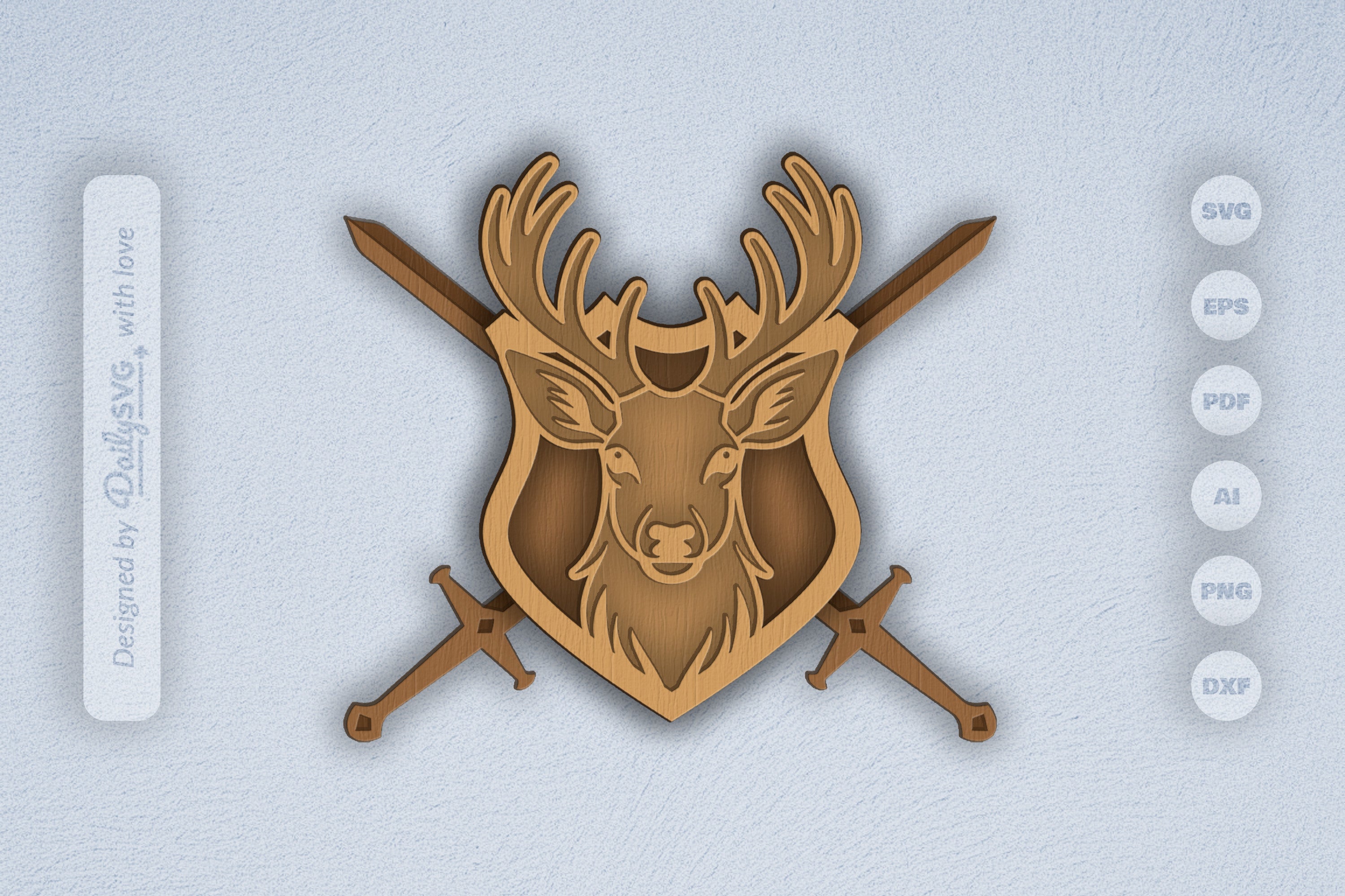 Deer Shield Laser Cut SVG Bundle