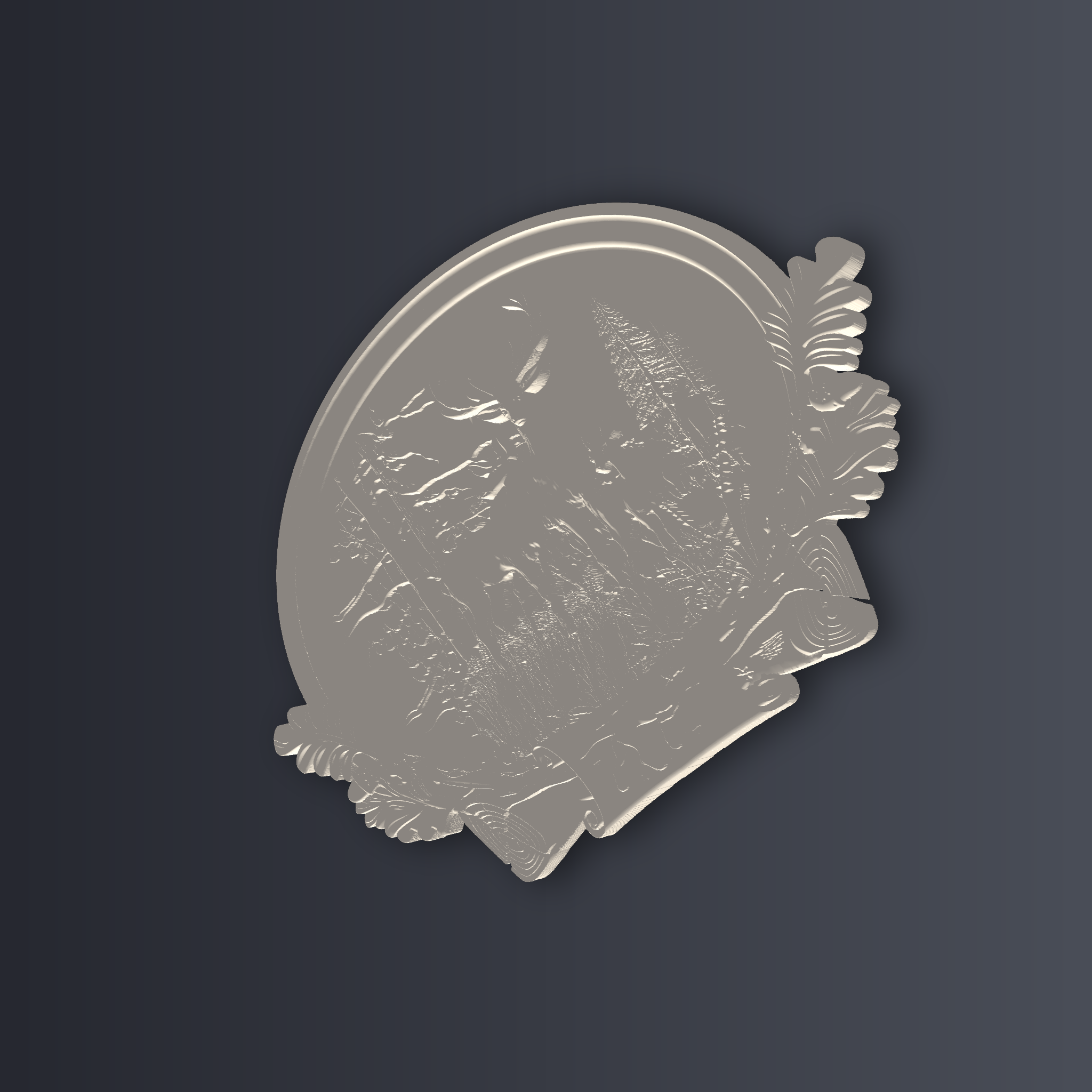 Deer Forest Relief Plaque 3D Print STL File
