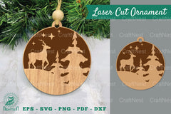 Deer in Forest Laser Cut Ornament Clipart Bundle - CraftNest - Digital Crafting and Art