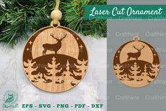 Deer in Forest Laser Cut Ornament Clipart Bundle - CraftNest - Digital Crafting and Art