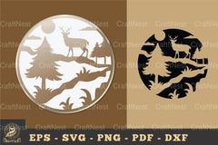 Deer in Forest Ornament Sticker Clipart Bundle - CraftNest - Digital Crafting and Art