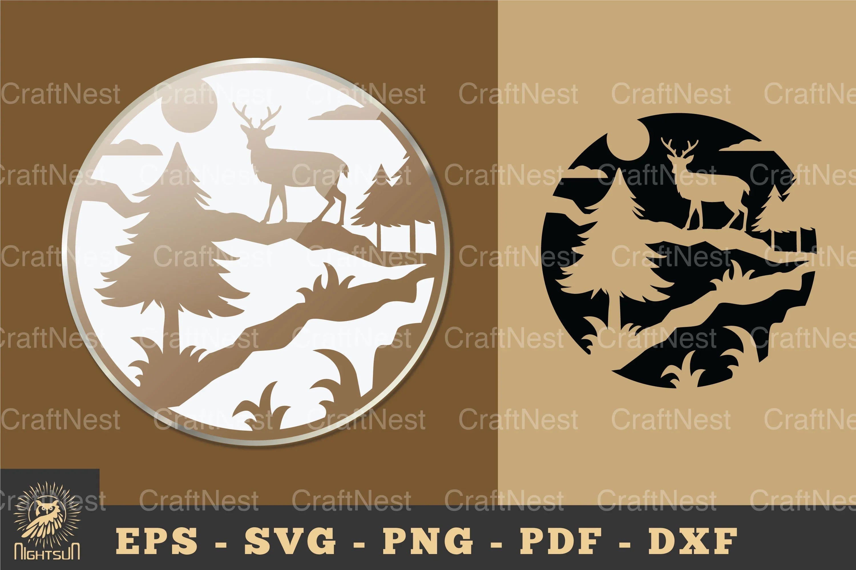 Deer in Forest Ornament Sticker Clipart Bundle - CraftNest - Digital Crafting and Art