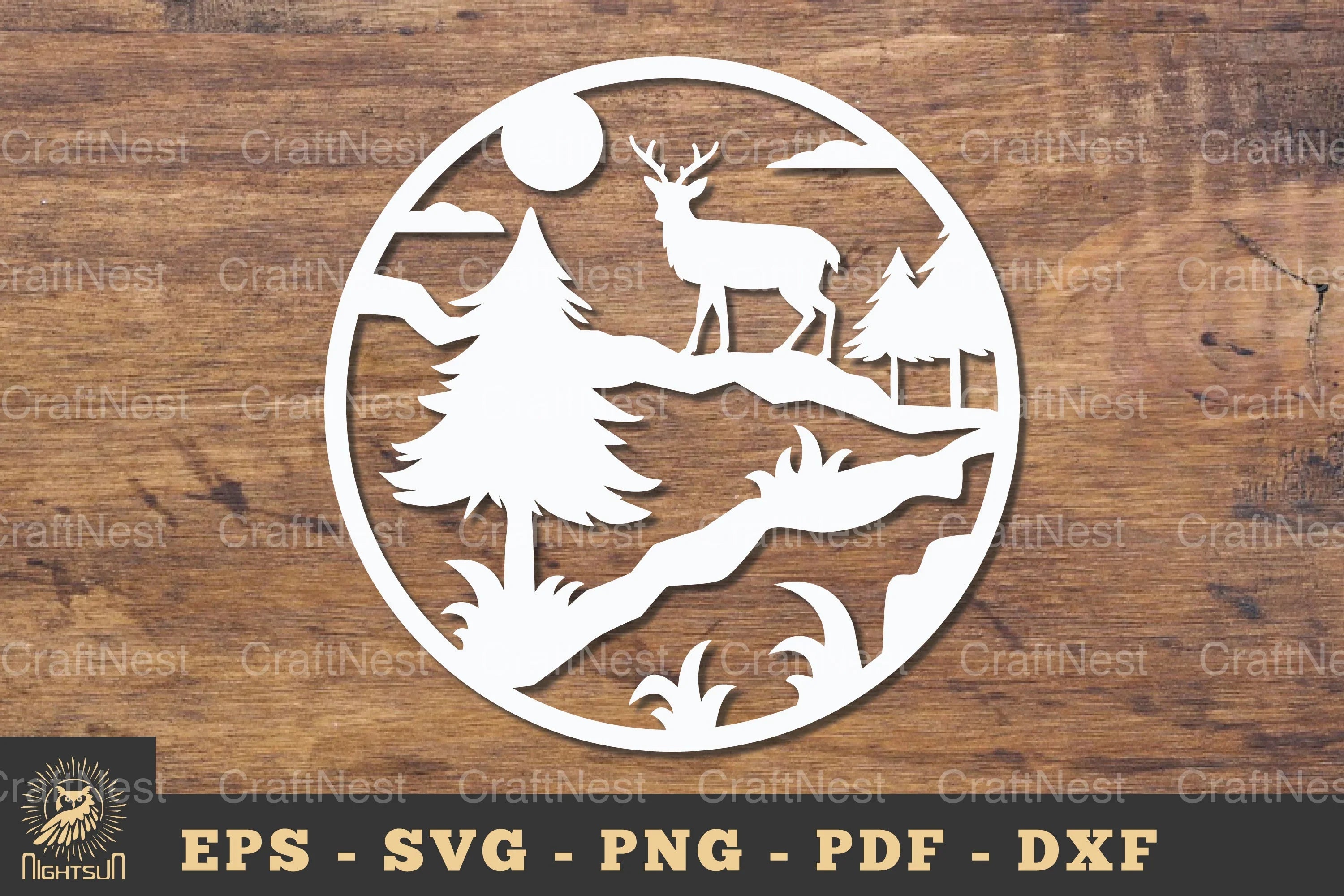 Deer in Forest Papercut Clipart Bundle - CraftNest - Digital Crafting and Art