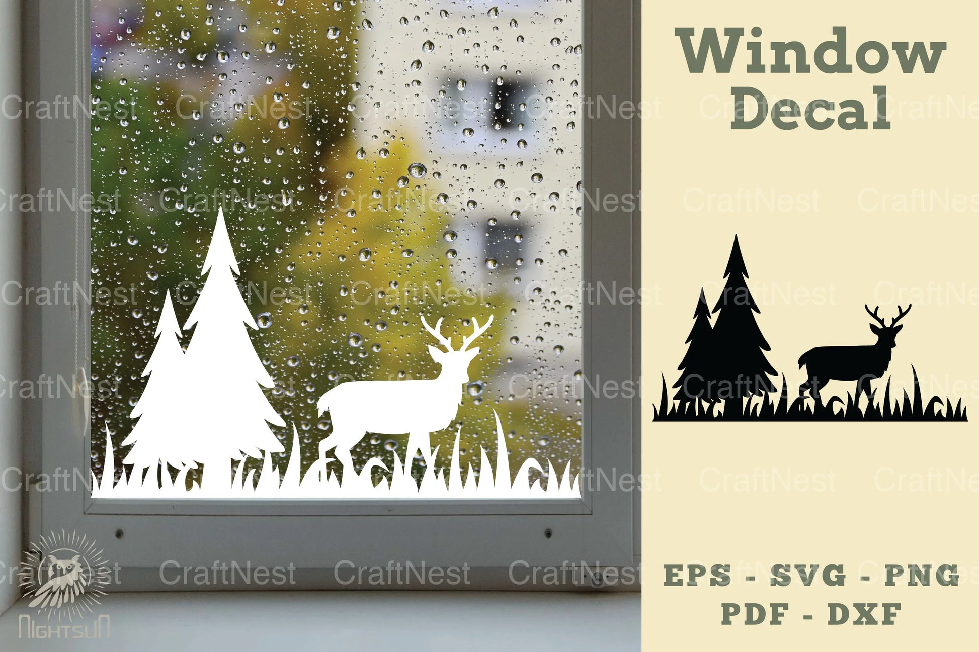 Deer in Forest Window Decal Clipart Bundle - CraftNest - Digital Crafting and Art