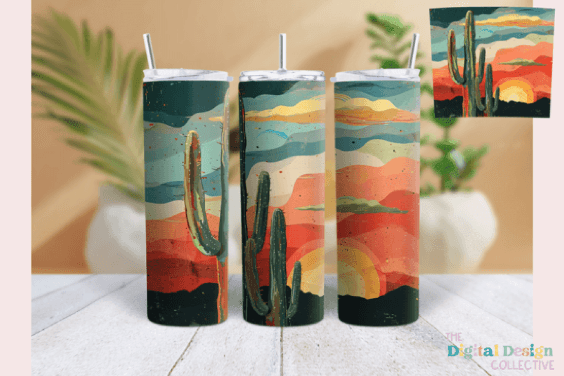 Desert Cactus Neon Western Tumbler Wrap Bundle - CraftNest - Digital Crafting and Art