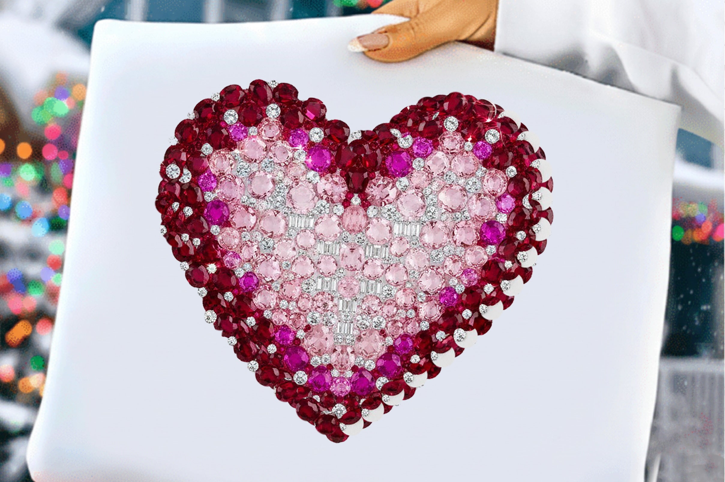 Diamond Glitter Valentine Heart Clipart Bundle