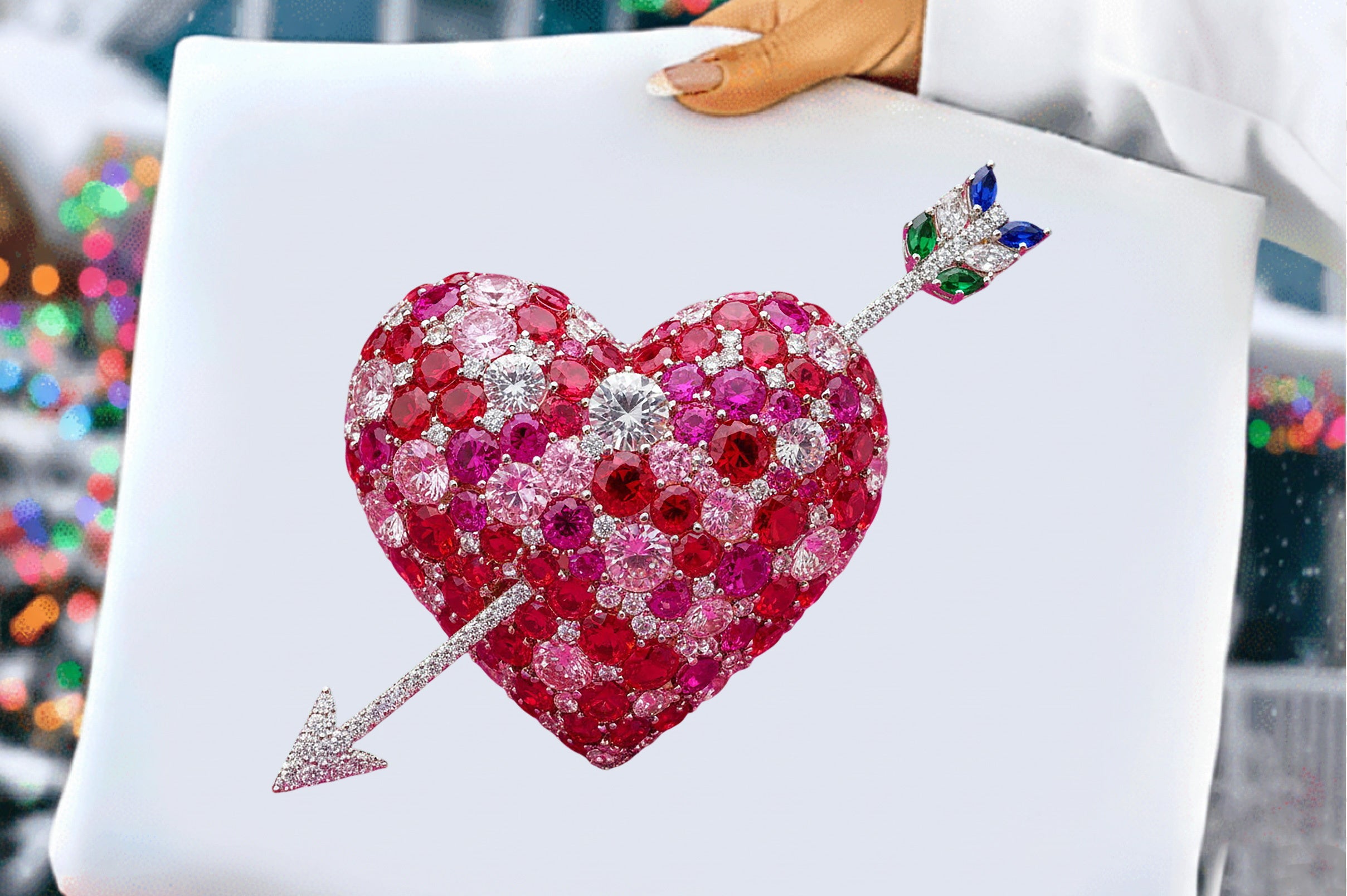 Diamond Glitter Valentine Heart Clipart Bundle